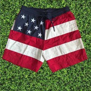 Mens Tommy Hilfiger Flag Swim Trunks